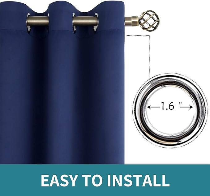 BGment Navy Blackout Curtains for Bedroom - Image 5