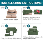 Turquoize 3 Piece Sofa Covers for 2 Cushion Couch Sofa Slipcover Soft Couch - Image 6