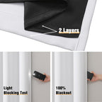 ChrisDowa White 100% Blackout Curtains 108 inch Long - Image 4