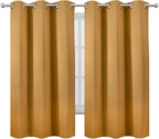 LEMOMO Blackout Curtains 42 x 63 inch/Mustard YellowCurtains Set of 2 - Image 2