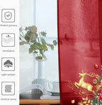 youleyar Solid Sheer Rod Pocket Curtain Voile Draperies 4 Panels White Beige - Image 5