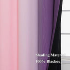 Pink and Purple Curtains 45 Inch Length 2 panels, Full Light Blocking Ombre - Image 5