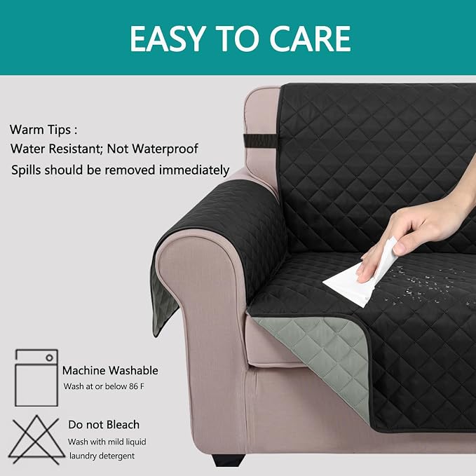 U-NICE HOME Recliner Chair Covers Reversible Quilted Water Repellent Pet - Image 4