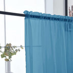 SpaceDresser Basic Rod Pocket Sheer Voile Window Curtain Panels Blue 1 Pair 2 - Image 5