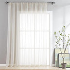 FMFUNCTEX Linen Sheer Sliding Door Curtains by Fmfunctex
