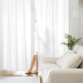 HOMEIDEAS Non-See-Through White Privacy Sheer Curtains, 52 X 45 Inches Long 2 by HOMEIDEAS