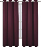 LEMOMO Burgundy Red Thermal Blackout Curtains/38 x 84 Inch/Set of 2 Panels Room - Image 2