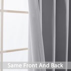 Yakamok Wide Thermal Blackout Patio Door Curtain Panel, Light Grey Grommet - Image 4