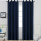 Yakamok 84 Inch Long Light Blocking Navy Blue Blackout Curtains, Room Darkening by Yakamok