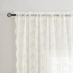 YJ YANJUN Vintage Lace Curtains 108 inches Long 2 Panels Set French Country - Image 2