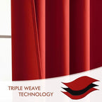 MIULEE Christmas Red Back Tab Blackout Curtains 108 Inch Long 2 Panels Set - Image 7