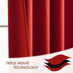 MIULEE Christmas Red Back Tab Blackout Curtains 102 Inch Long 2 Panels Set - Image 7