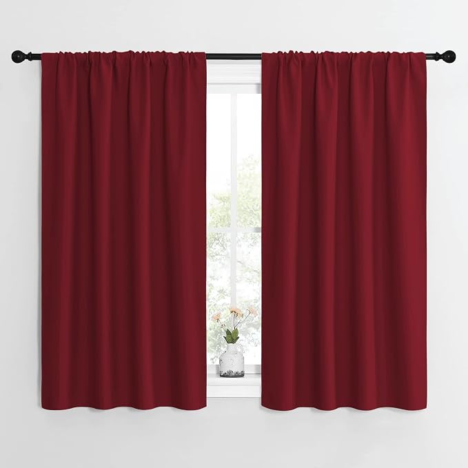 NICETOWN Christmas Burgundy Curtains Blackout Drape Panels by NICETOWN
