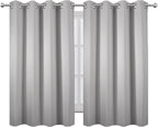 LEMOMO Blackout Curtains 52 x 45 inch/Light Grey Curtains Set of 2 - Image 2