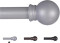 Thestoa Curtain Rods for Windows 30-46 inch, 5/8" Brushed Nickel Curtain Rod by Thestoa