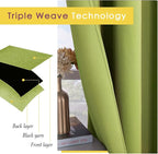 NICETOWN Blackout Window Curtains 80 inch Long, 2 Panels, 34 inch, Fresh Green - Image 3
