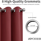 Joydeco Burgundy Red Custom Solid Single Blackout Curtain - Image 5