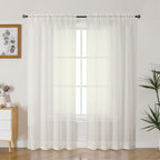 Gwine Ivory Sheer Curtains 72 Inches Long 2 Panels Set by Gwine