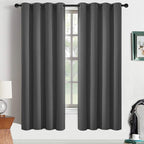 Yakamok Blackout Grey Curtains for Bedroom/Living Room Thermal Insulated by Yakamok