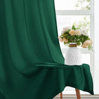 HOMEIDEAS Christmas Non-See-Through Hunter Green Privacy Sheer Curtains - Image 6