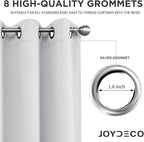 Joydeco White Curtains 54 Inches Long 2 Panels Set, Thermal Insulated Long - Image 4
