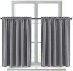 DWCN Grey Blackout Curtains for Half Window, Thermal Insulated Energy Saving - Image 9