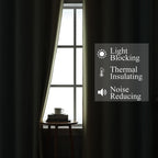Estelar Textiler Aqua and Beige Blackout Curtains 54 Inch Length, Light - Image 3