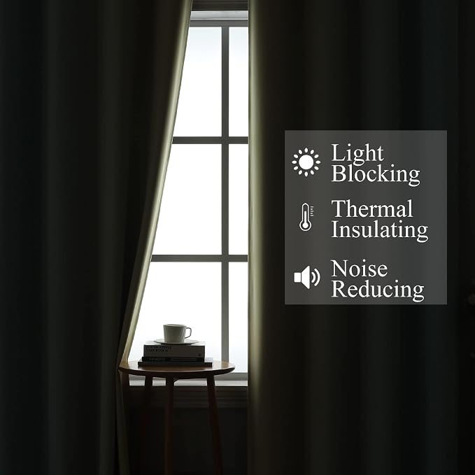 Estelar Textiler Aqua and Beige Blackout Curtains 102 Inch Length 2 Panels Set - Image 3