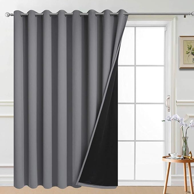 Yakamok Total Blackout Extra Wide Patio Sliding Door Curtains, Grommet Thermal by Yakamok