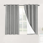 H.VERSAILTEX Linen Blackout Curtains 45 Inches Long 100% Blackout Thermal by HVERSAILTEX
