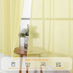 Gwine Light Yellow Sheer Curtains 63 Inch Length - Image 8