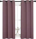 NICETOWN Window Curtain Panels, Dry Rose, 1 Pair, 34 by 54-inch, Thermal - Image 2