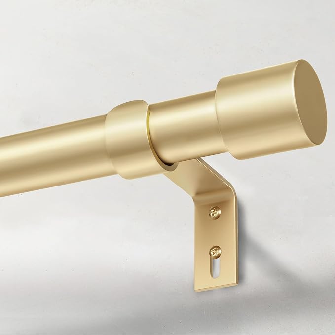 IFELS Heavy Duty Curtain Rods for Windows 66 to 120 Inch, 1 Inch Gold Curtain by IFELS