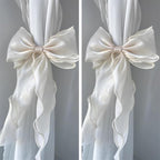 2 Pack French Silky Bow Curtain Tiebacks, Elegant Lace Ribbon by Unknown