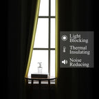 Estelar Textiler Black and Yellow Ombre Blackout Curtains - Image 3