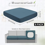 Newwiee 8Pcs Patio Cushion Covers Stretch Outdoor Cushion Cover Replacement - Image 2