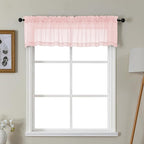 Gwine Blush Pink Valances for Windows, Small Light Filtering Rod Pocket Cafe by Gwine
