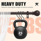 Curtain Rods for Windows 28 to 48 Inch, 2 Pack 5/8 Inch Heavy Duty Decorative - Image 6
