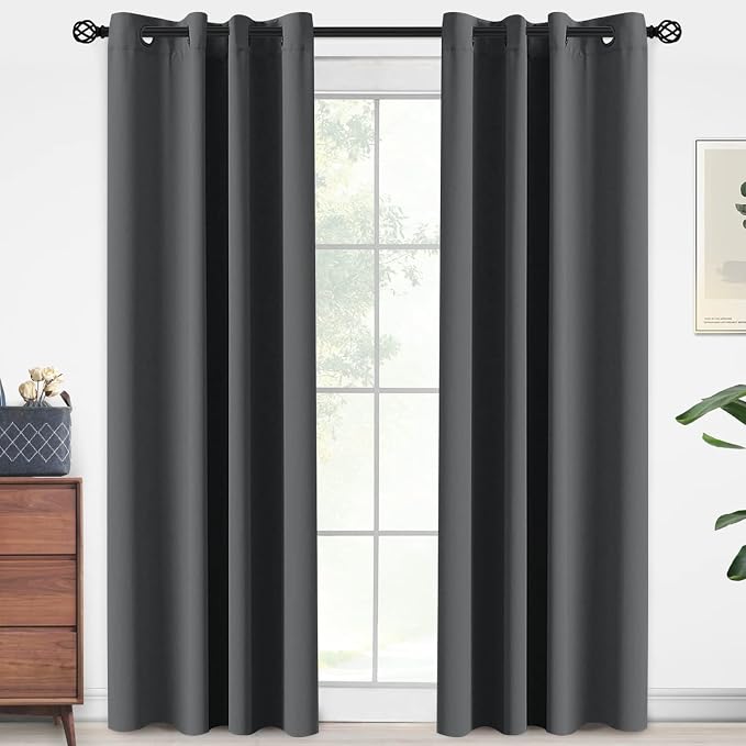 Yakamok Blackout Gray Curtains for Patio Sliding Door, Thermal Insulated by Yakamok