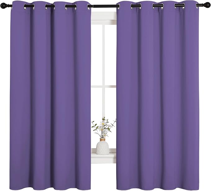 NICETOWN Bedroom Curtain Panels Blackout Draperies, Thermal Insulated Solid - Image 2
