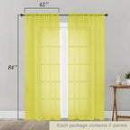 Sheer Curtains 84 Inches Long 2 Panels Set - Image 2