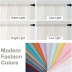 Ivory Sheer Curtains 84 Inches Long 2 Panels, Soft Airy Light Filtering Curtains - Image 6
