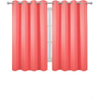 LEMOMO Blackout Curtains 52 x 45 inch Coral Curtains Set of 2 Panels/Thermal - Image 2