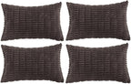 Fancy Homi 4 Packs Boho Dark Brown Decorative Throw Pillow Covers 14x24 Inch by Fancy+Homi