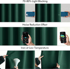 MIULEE Christmas Hunter Green Back Tab Blackout Curtains 108 Inch Long 2 Panels - Image 5