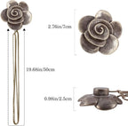 Lewondr Magnetic Curtain Tiebacks, Vintage Curtain Holdbacks, Resin Flower - Image 7