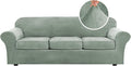 H.VERSAILTEX Velvet 4 Piece High Stretch Sofa Slipcover Cover Furniture by HVERSAILTEX