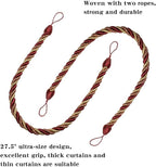 BEL AVENIR Curtain Rope Tiebacks, Drapery Rope Holdbacks - Image 3