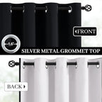 Yakamok Black Room Darkening 100% Blackout Curtains Grommet Extra Wide Window - Image 3