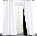 NICETOWN White Blackout Curtains 90 inches Long, Full Light Blocking Drapes by NICETOWN